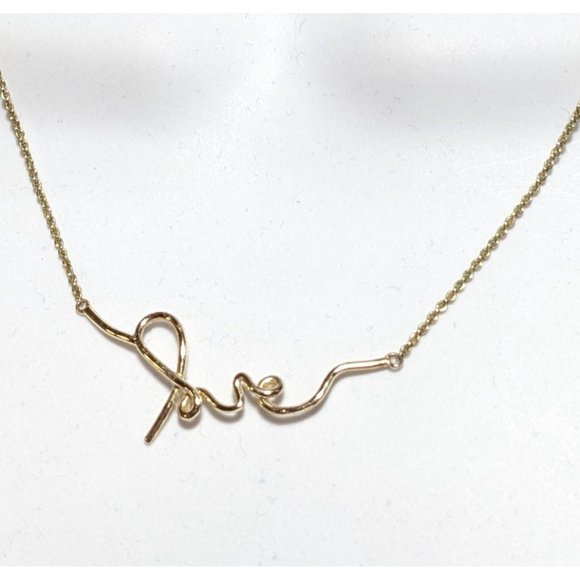 Minimalist Cursive Love Necklace - Picture 5 of 5